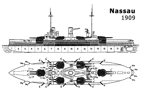 Линкор нассау чертежи