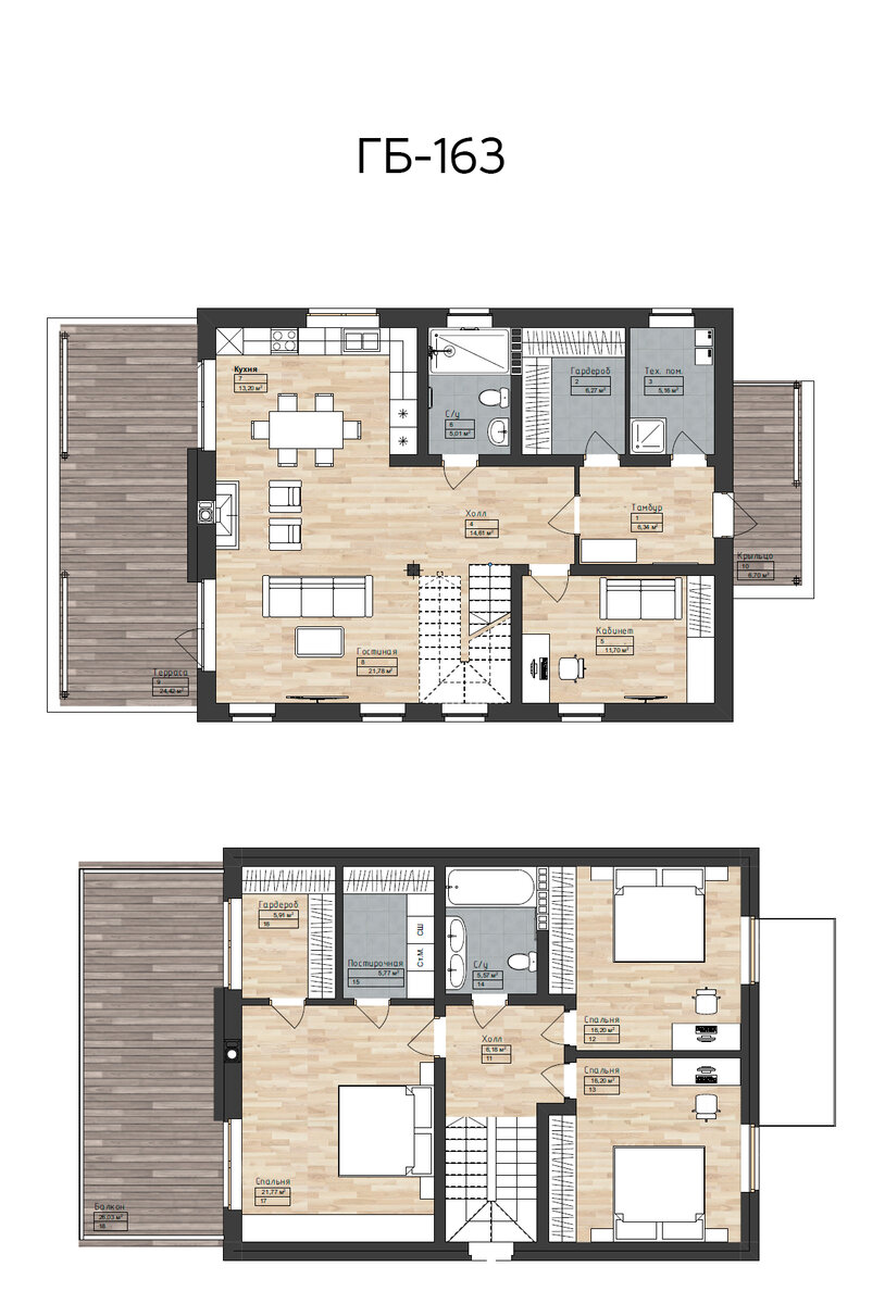 Монолит-Хаус. Поэтажные планы дома