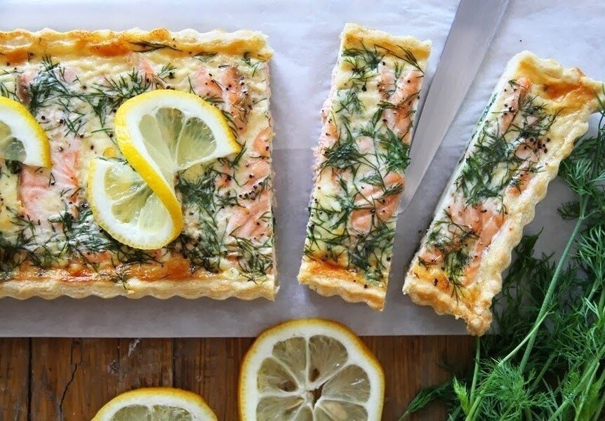 КИШ С рыбой и шпинатом