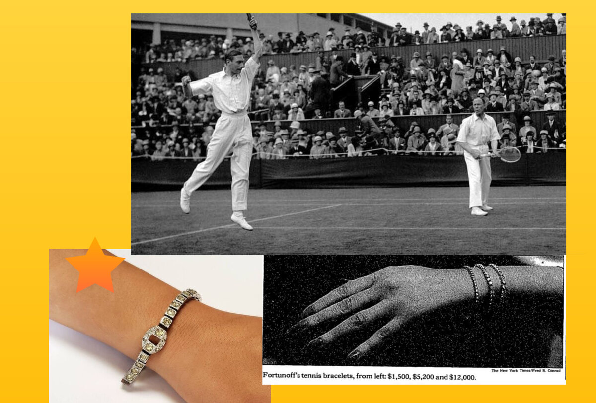 один из участников соревнований в Уимблдоне- в у0-е годы, отец королевы Елизаветы принц Альберт ( после коронации король Георг), вырезка из старой газеты и новый дизайн теннисного браслета