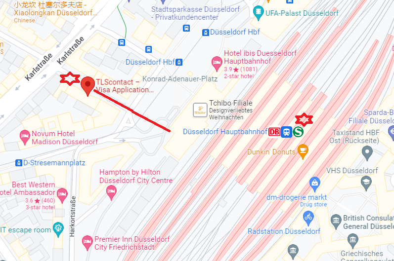 Как добраться от станции Дюссельдорфа 