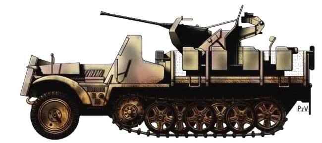 2 cm FlaK 30 auf Selbstfahrlafette Sd.Kfz.10/4.