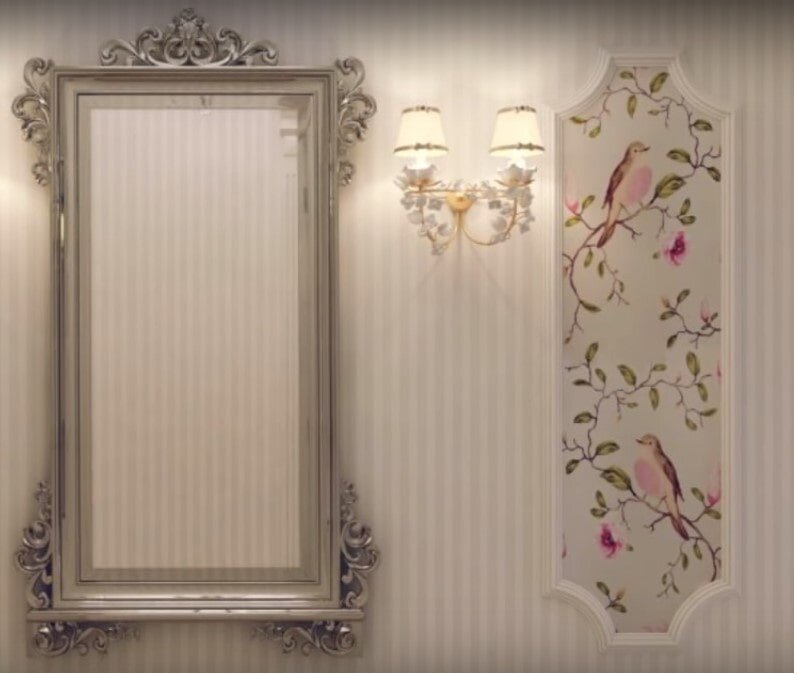 Пример фальш-панели из остатков обоев