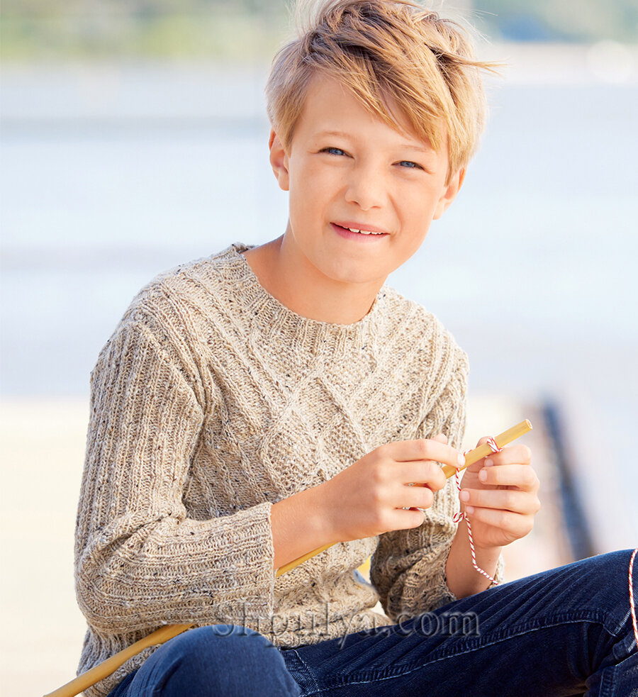 16 моделей пуловеров для мальчика вязаных спицами с фото, схемами, описанием и видео МК