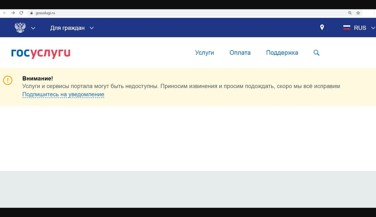 Госуслуги временная