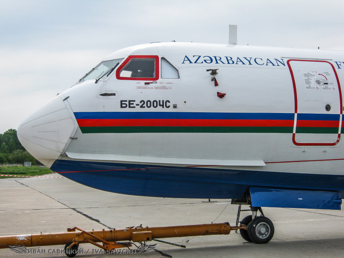 Бе-200ЧС для МСЧ Азербайджана готовится к вылету.