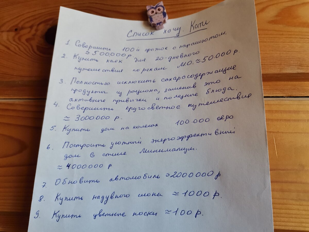 Список, с которым нужно встречаться каждый день дома. 