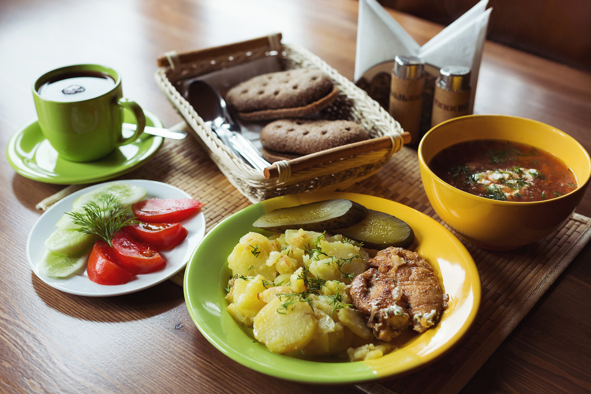 Вариант обеда из трех блюд