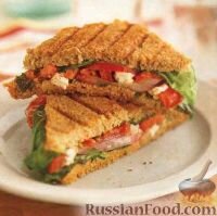 Эти сэндвичи готовятся без мяса и рыбы, только овощи, зелень и сыр. 
