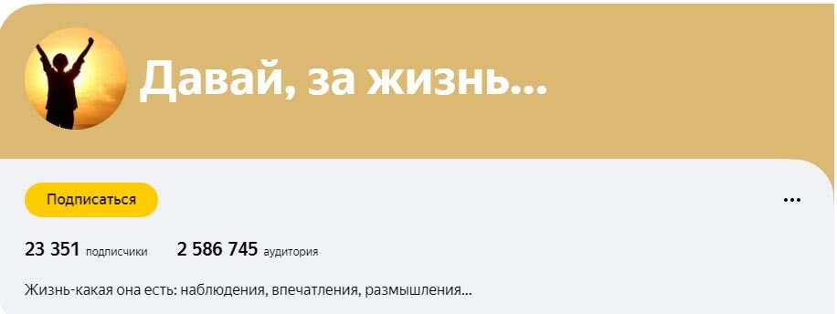 Скриншот канала Давай, за жизнь