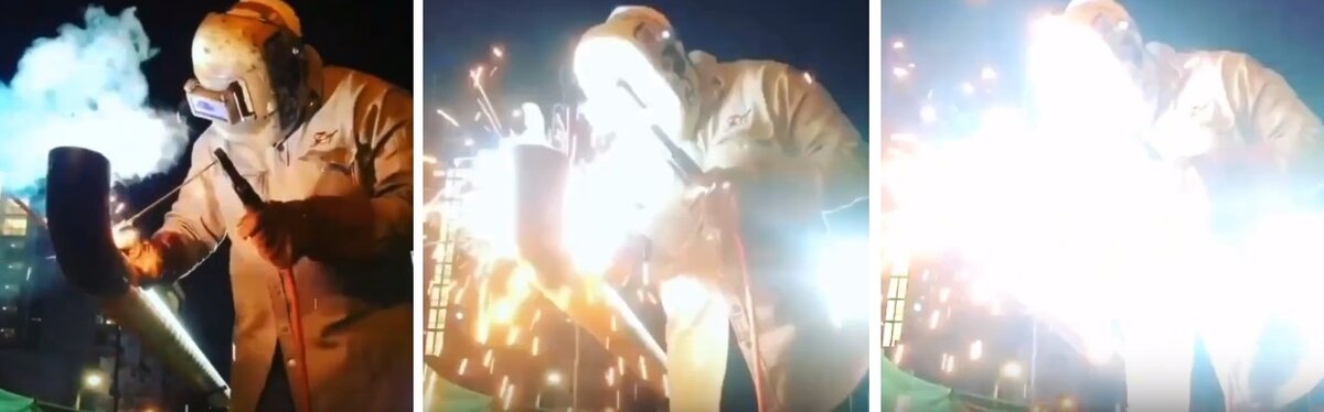 Наглядный процесс одного из возможных вариантов "ловли зайца" от сварочной дуги.