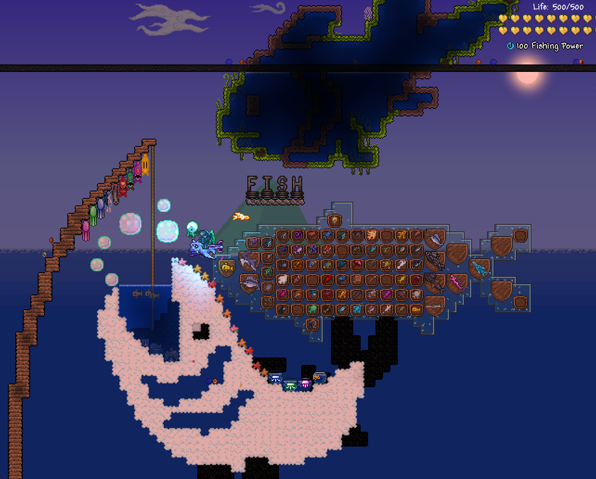 Terraria fish. Террария рыбка босс. Террария 1.4.4. Terraria рыба. Квестовые рыбы в террарии.