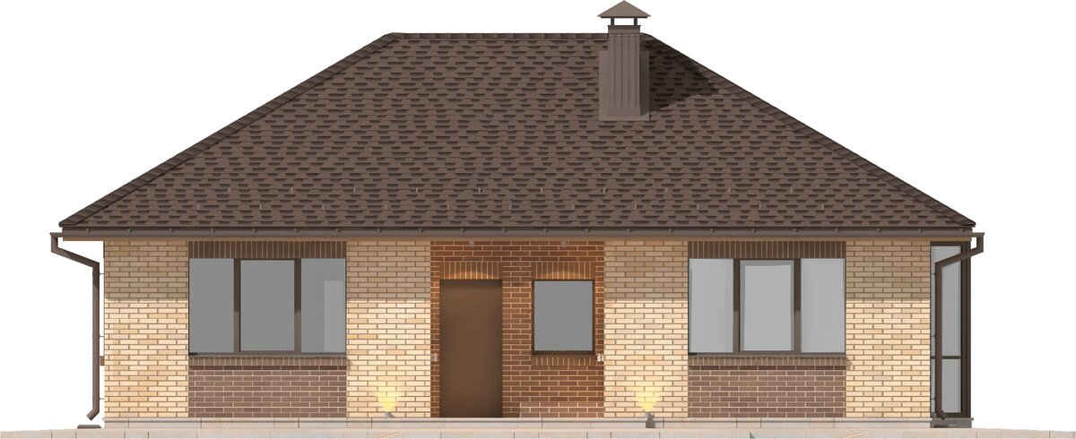 Проект одноэтажного дома 100 м2 из керамзитобетонных блоков с ...