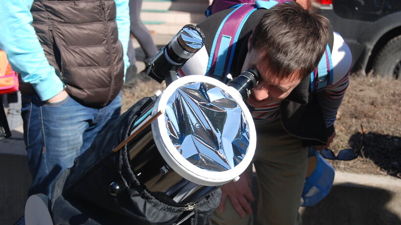 Наблюдения Солнца в телескоп, ПРАО. Фото из интернета.