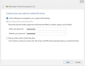 Используйте пароль для разблокировки Диска