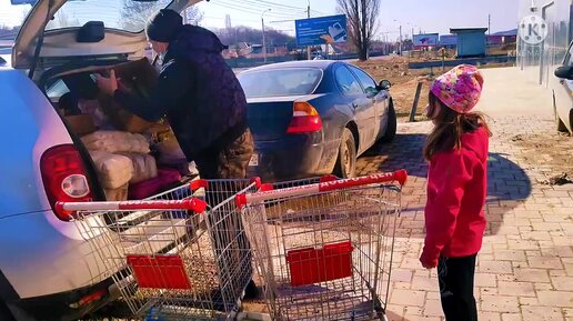 В Симферополе покупаем продукты для беженцев. Показываем водохранилище Симферополя.