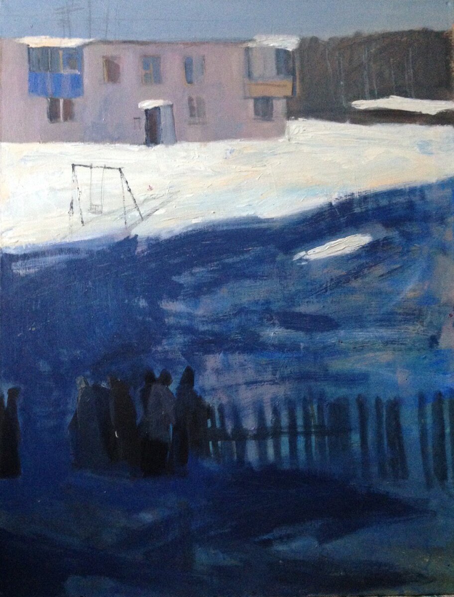 Марта Суржикова "Попрощаться с домом" (холст, масло 90х70 см.) 2019 г.