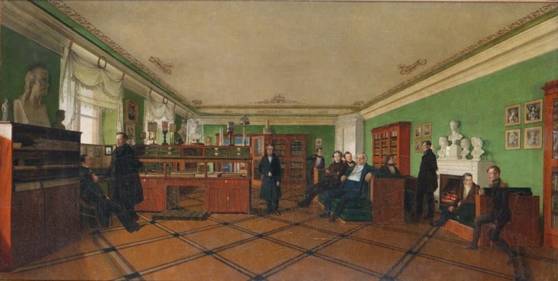 Г.К. Михайлов, А.Н. Мокрицкий. «Субботнее собрание у В.А.Жуковского».1834-36