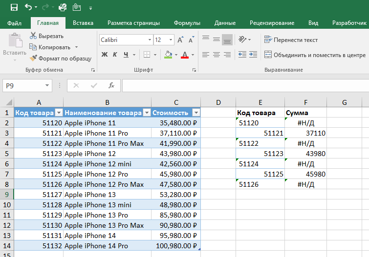 Почему не работает формула ВПР (VLOOKUP) в Excel — Решение