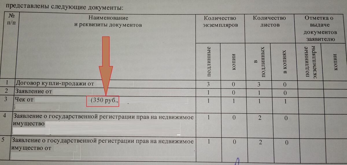 опись документов из МФЦ