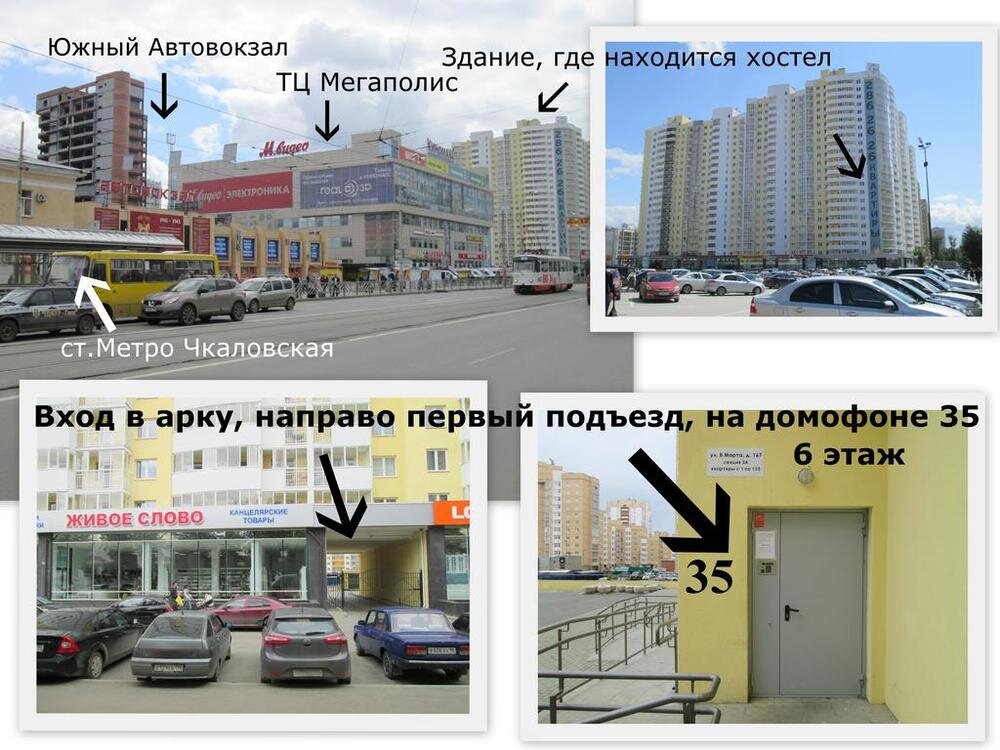 Направление куда надо будет идти посетителю прибывшему на место