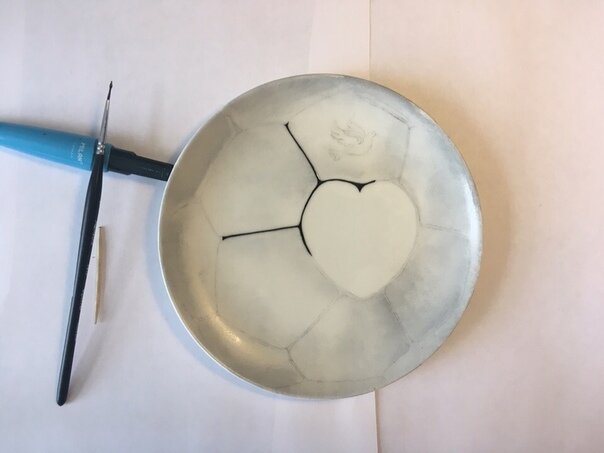 Начинаем! Тарелка делается в 2 обжига