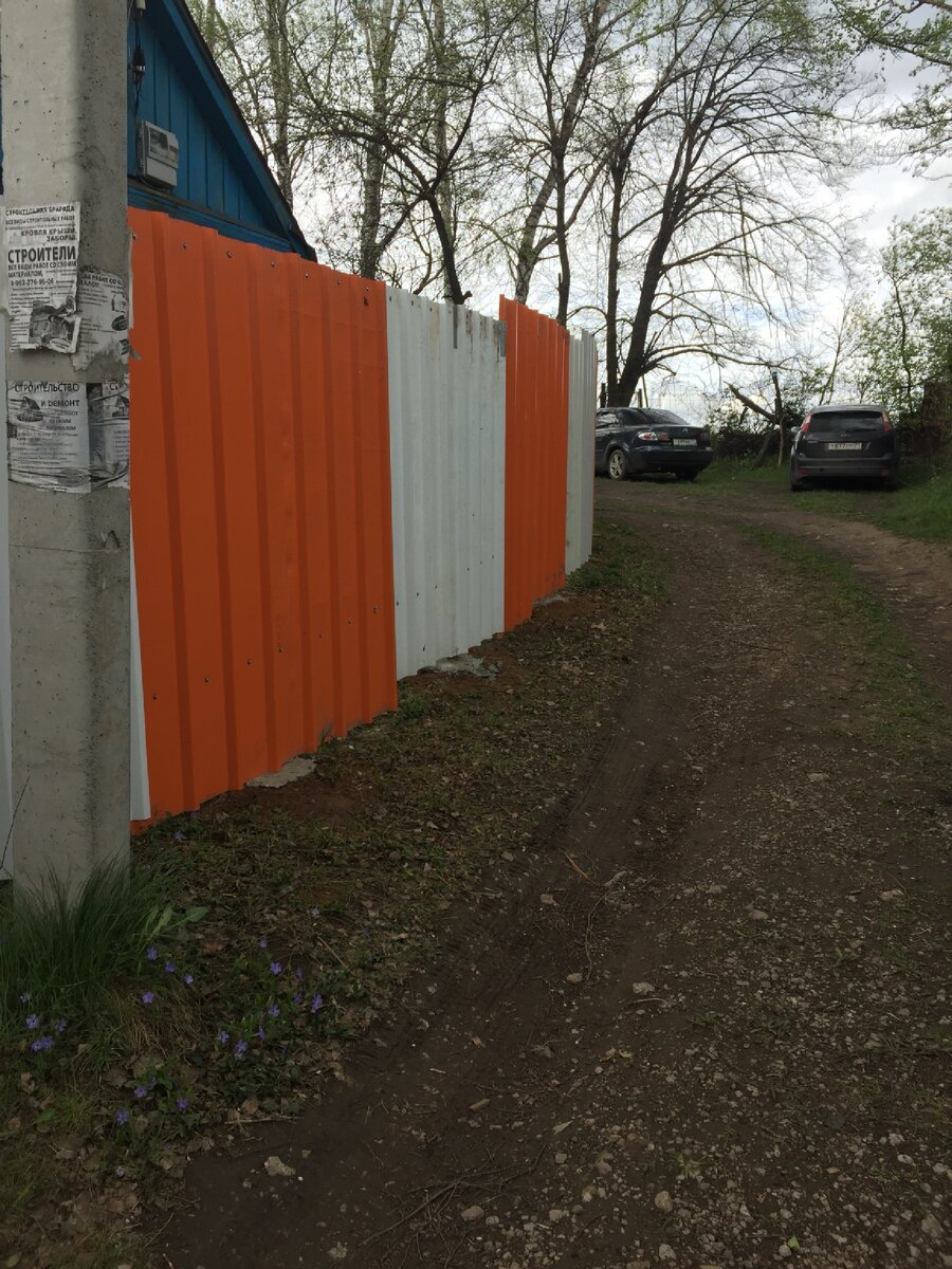 Плохо вписывается в пейзаж  наша синяя дачка, но в планах на будущее у нас замена домика на новый