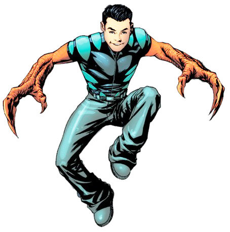 Рептил из киновселенной МАРВЕЛ. Знают его единицы. Настоящее имя: Умберто Лопез. Род занятий: студент. Место пребывания: Академия Мстителей. Рост:178см. Вес: 76кг. Глаза: карие. Волосы: русые. Суперсилы: Умеет превращаться в динозавров или отдельные части , пример: руки тираннозавра или хвост стегозавра. Понравилась статья? Пишите комментарии. Спасибо за внимание!! До новых встреч!  