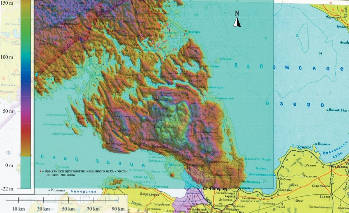 Карта карельского перешейка подробная с лесными дорогами и деревнями