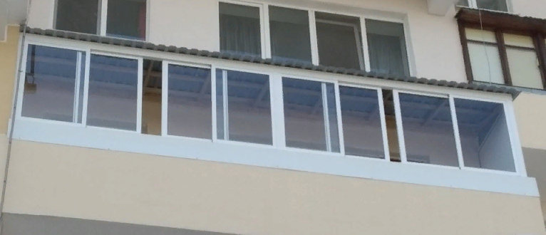 Раздвижная алюминиевая балконная рама в Минске