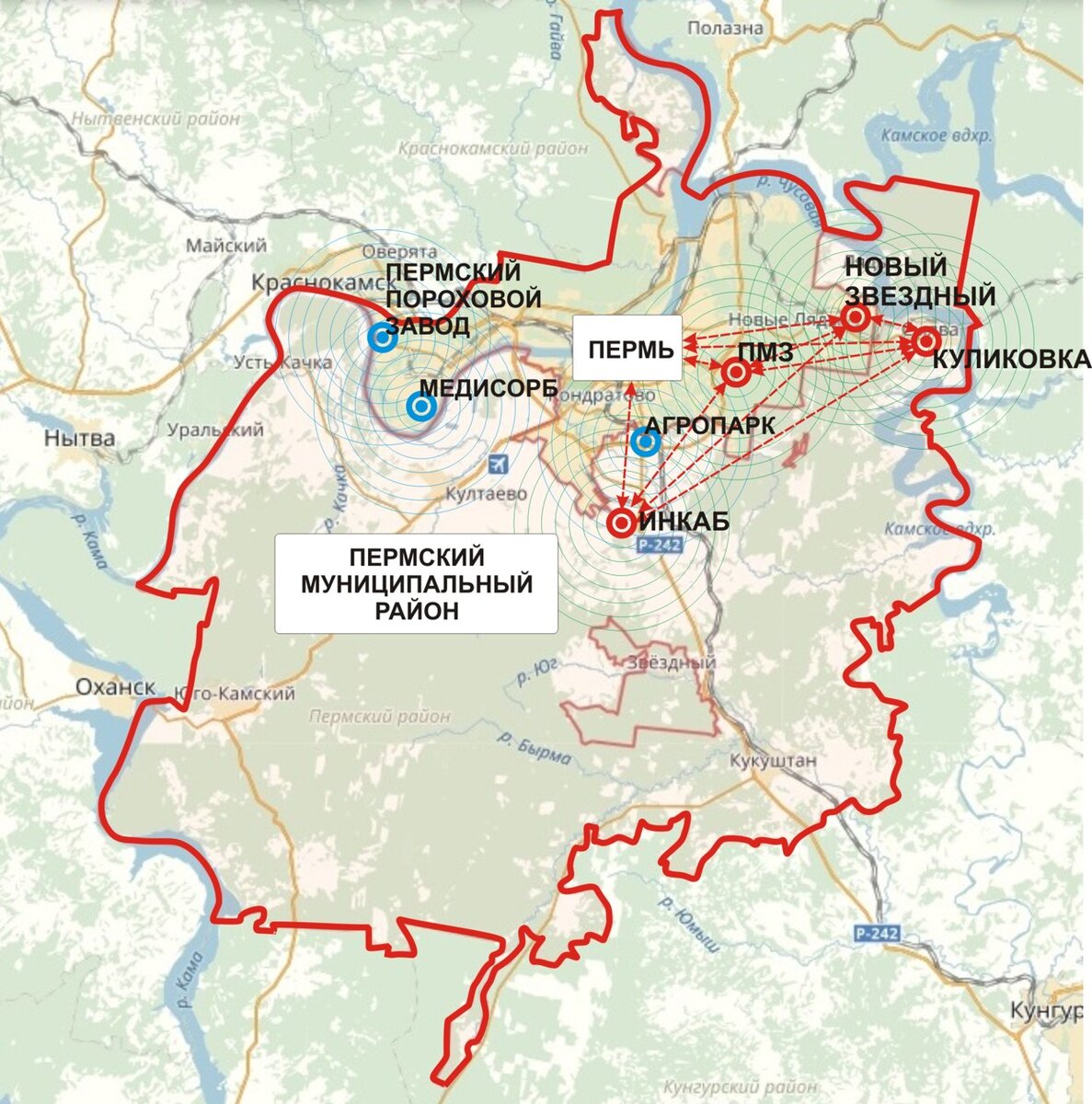 Ядро территории Пермской агломерации (из открытых источников)