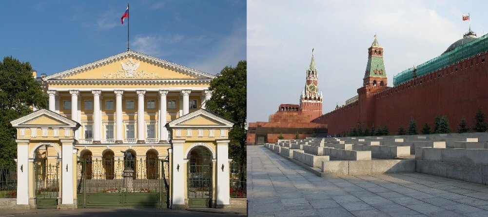  Смольный и московский Кремль. Фото "Википедия"