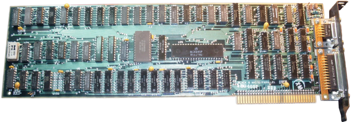 MDA, 1981г (Monochrome Display Adapter) — монохромный адаптер, применяемый в первых PC. Режим — только текстовый, интерфейс монитора — ТТЛ монохромный. HGC, 1981г (Hercules Graphic Controller) — графическое расширение MDA, обеспечивает режим 720x350 с двумя битами на пиксел.