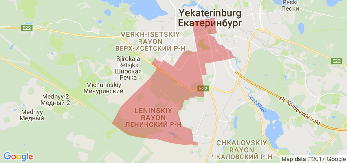 Карта города екатеринбурга по районам