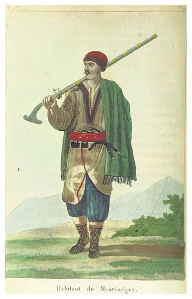 Черногорец, начало XIX века. Источник: Wikimedia Commons