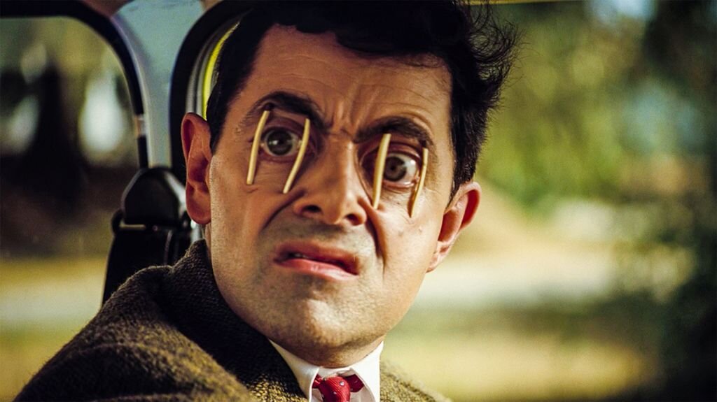 Мистер Бин пытается не заснуть с помощью спичек в глазах...