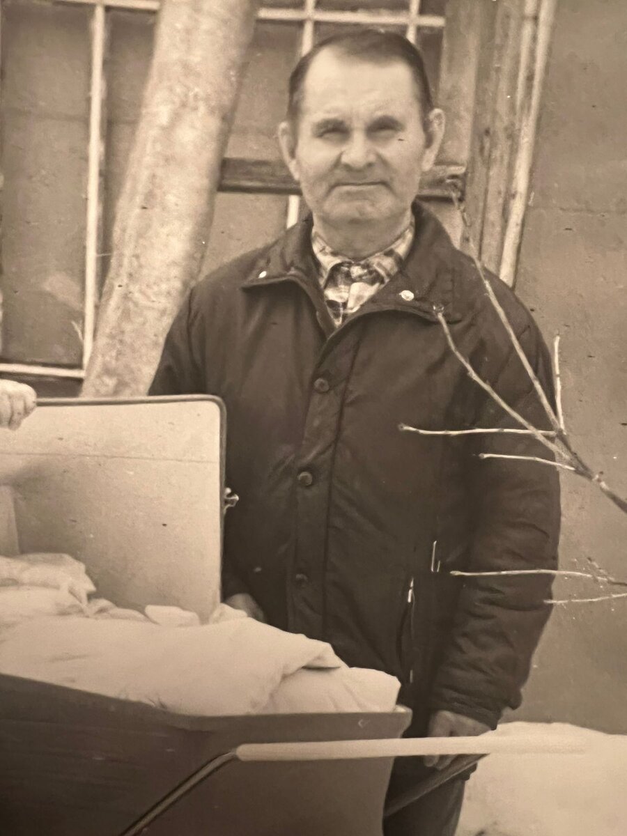 Мой дедушка и я в коляске 