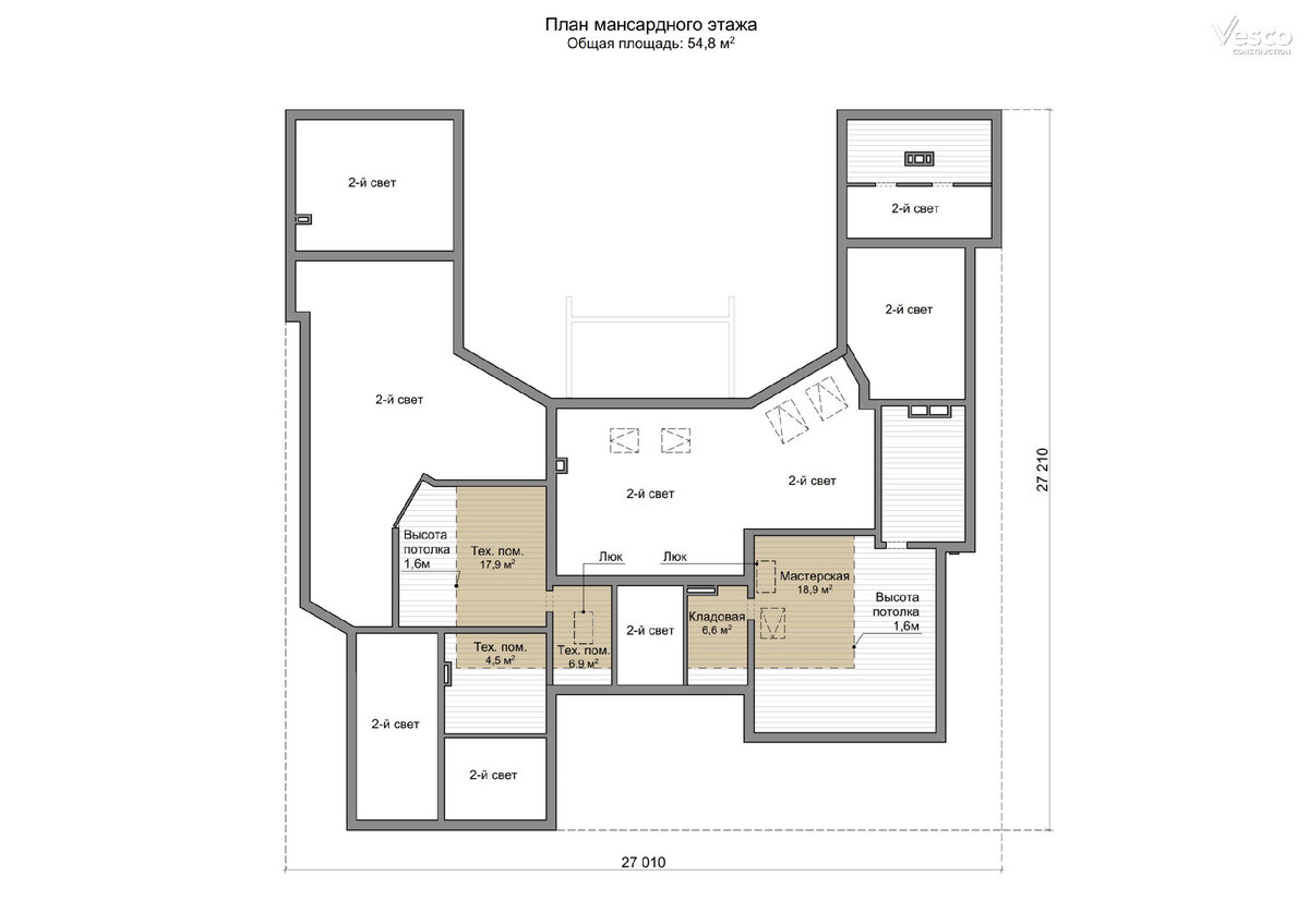 Одноэтажный дом с мансардой в скандинавском стиле | Vesco Construction |  Дзен