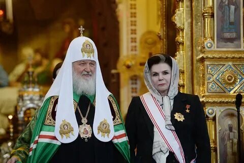 Терешкова в храме с патриархом Кириллом