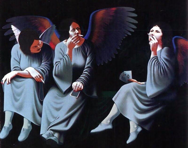 Картина Линна Кёрли "Курящие ангелы" стала обложкой легендарного альбома