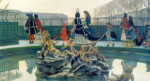 А. Бенуа. Версаль. Прогулка короля. 1897 Источник: Wikimedia Commons