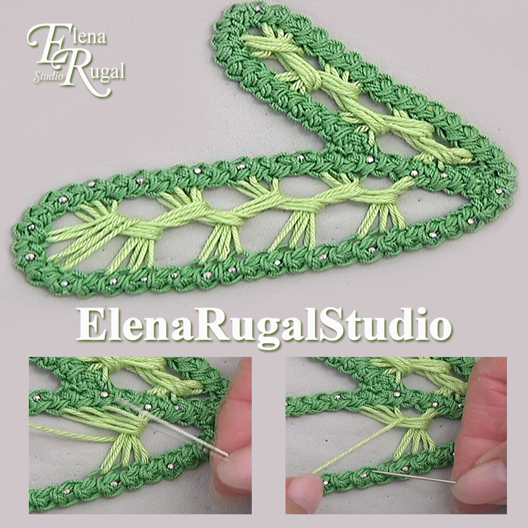 Связанный крючком румынский листик