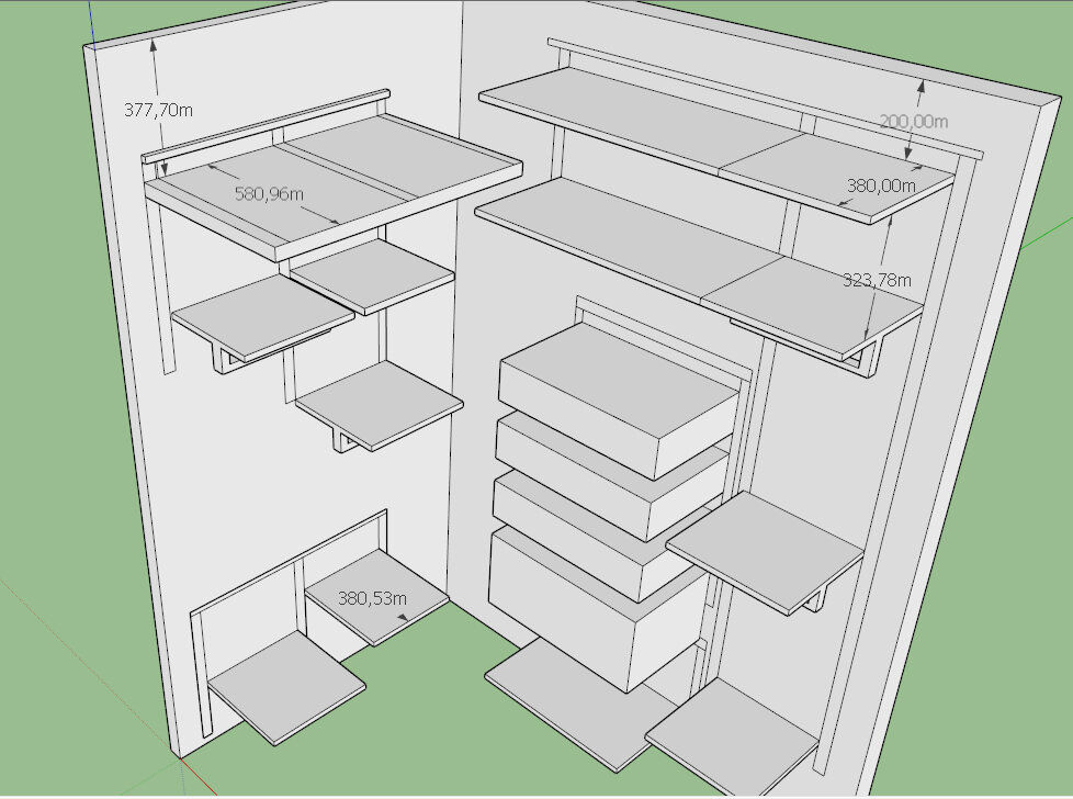 Проект с разных ракурсов (можно пролистать). Сделан в программе SketchUp.
