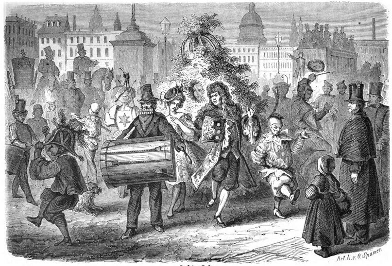      Первомайское шествие с участием Джека-в-Зелёном, 1863 г. 