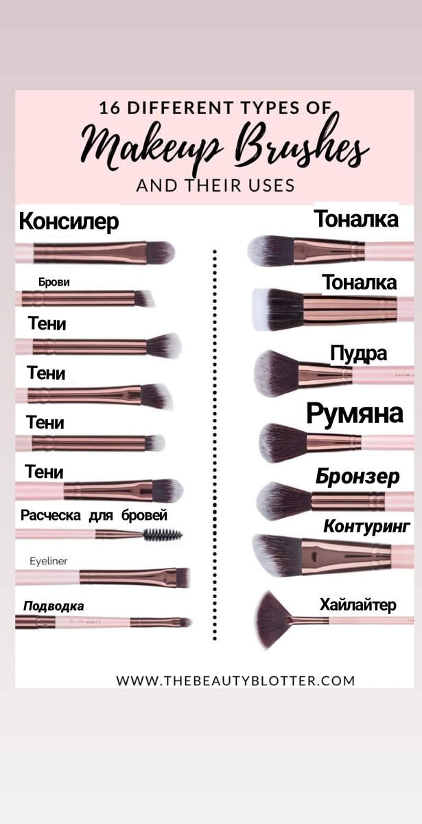 Нашла фото на другом языке, половину кистей я определила и подписала, несколько кистей я не поняла. Если ты знаешь пиши в комментариях, я буду благодарна 🤗