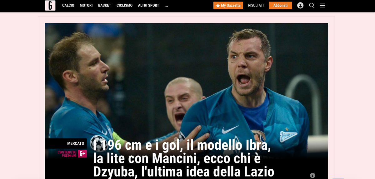 Сама статья на сайте La gazzetta dello sport