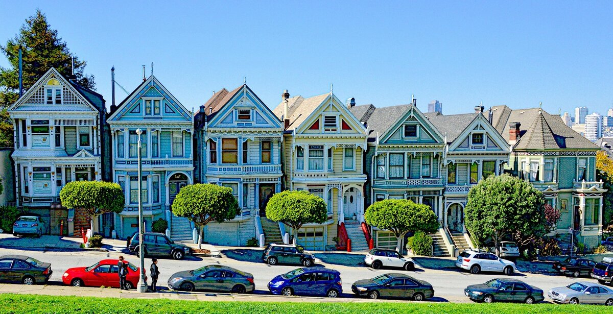 Район Сан-Франциско Painted Ladies