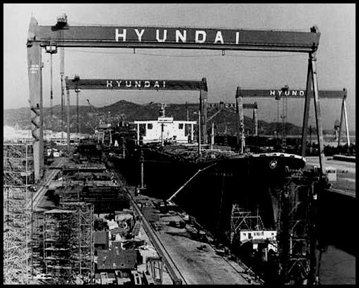 Судостроительная верфь Hyundai 1970г. О производстве автомобилей никто не думал.