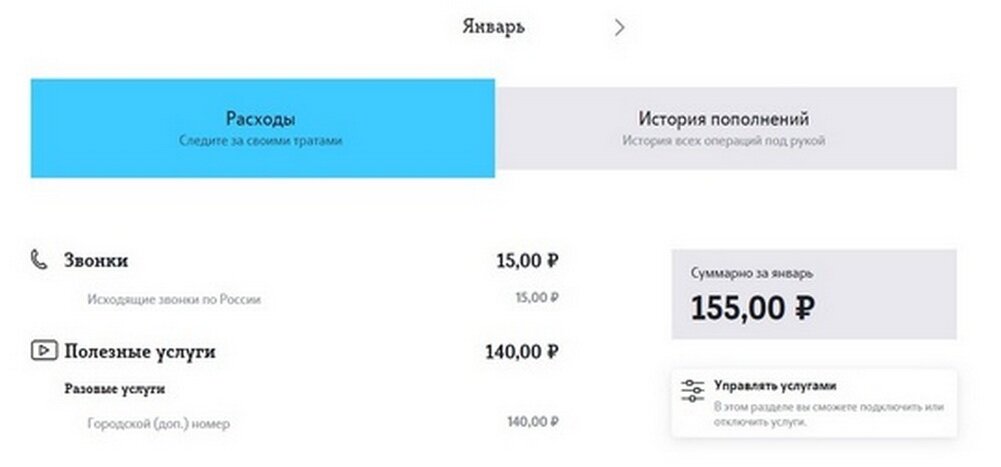 Расходы за январь 2021 года
