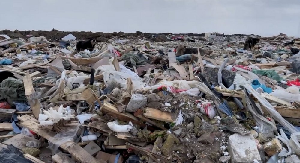 Мусорный полигон "Новоселки". Кадр из видео природоохранной прокуратуры СПб